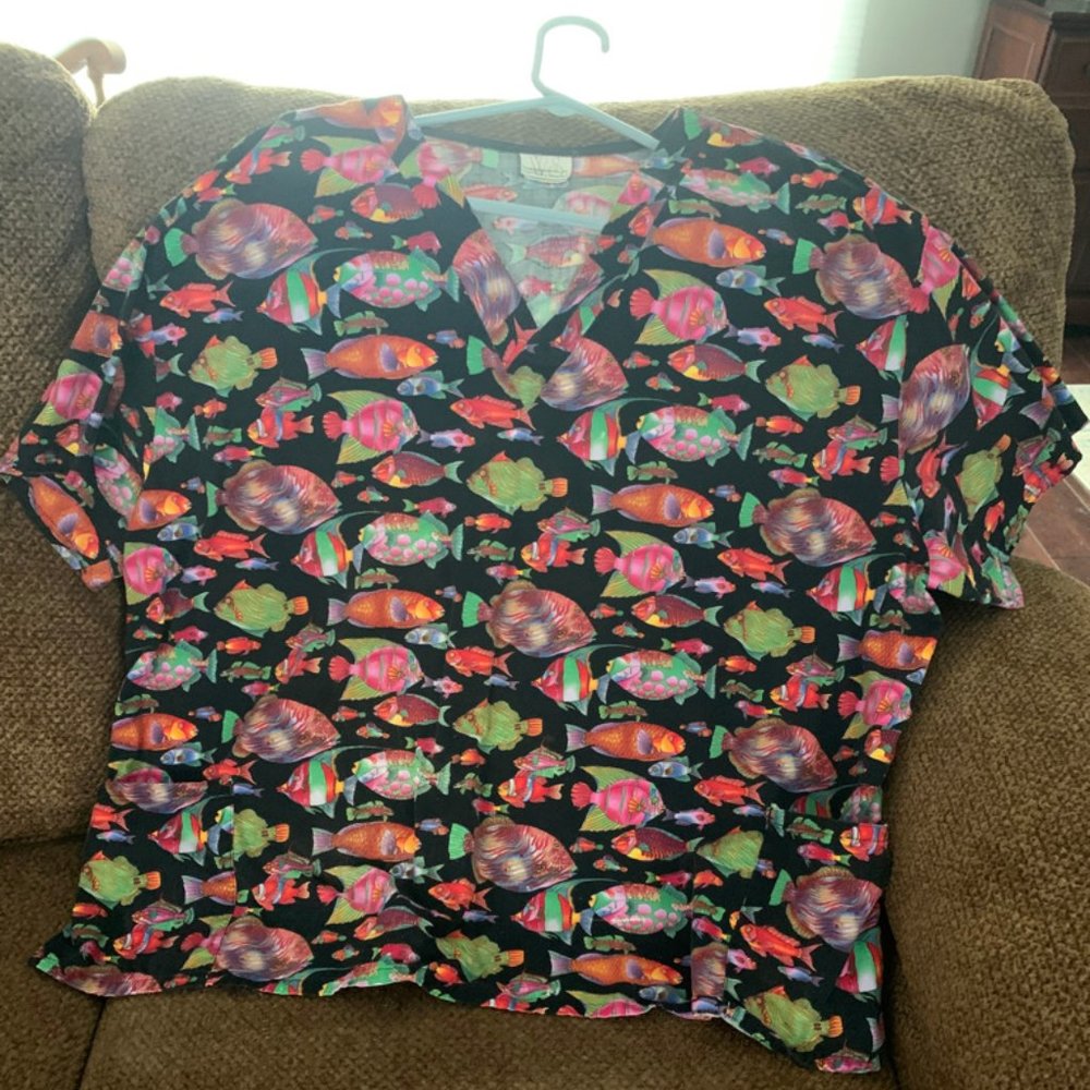 Fish Scrub Top